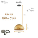 Lustre Luminaria Pendente Fibra Natural Artesanal Decorativo Bivolt  Iluminação  Casa Farfelle