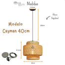 Lustre Luminaria Pendente Fibra Natural Artesanal Decorativo Bivolt  Iluminação  Casa Farfelle