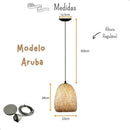 Lustre Luminaria Pendente Fibra Natural Artesanal Decorativo Bivolt  Iluminação  Casa Farfelle