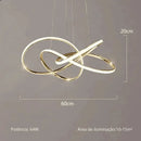 Lustre Para Sala Excecutive - Golden Evolut  Iluminação  Casa Farfelle
