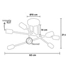 Lustre Para Sala Moderno Dourado 6 Lâmpadas Casa Farfelle  137 (Iluminação)  Casa Farfelle