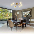 Lustre Para Sala Moderno Dourado 6 Lâmpadas Casa Farfelle  137 (Iluminação)  Casa Farfelle