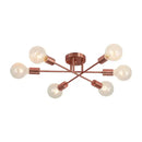 Lustre Para Sala Moderno Dourado 6 Lâmpadas  Iluminação  Casa Farfelle