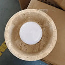 Lustre Pedra Travertino com Textura Natural e Iluminação Aconchegante Zelar - Casa & Jardim  Luminária de Teto  Casa Farfelle