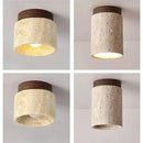 Lustre Pedra Travertino com Textura Natural e Iluminação Aconchegante Zelar - Casa & Jardim  Luminária de Teto  Casa Farfelle