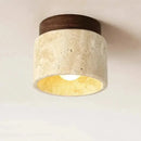 Lustre Pedra Travertino com Textura Natural e Iluminação Aconchegante Zelar - Casa & Jardim  Luminária de Teto  Casa Farfelle