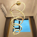 Lustre Pendente 5 Anéis LED 96W Dourado Duplo Bivolt Branco Quente Casa Farfelle  126 (Iluminação)  Casa Farfelle