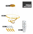 Lustre Pendente Circular Triplo em LED Casa Farfelle  192 (Iluminação)  Casa Farfelle