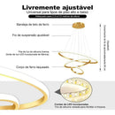 Lustre Pendente Circular Triplo em LED  Iluminação  Casa Farfelle