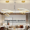 Lustre Pendente Circular Triplo em LED  Iluminação  Casa Farfelle