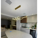 Lustre Pendente Led 45w 3 Em 1 Moderno Quarto Sala Dourado Casa Farfelle  115 (Iluminação)  Casa Farfelle