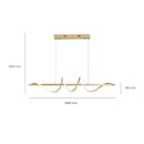 Lustre Pendente Led 45w 3 Em 1 Moderno Quarto Sala Dourado Casa Farfelle  115 (Iluminação)  Casa Farfelle