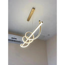 Lustre Pendente Led 45w 3 Em 1 Moderno Quarto Sala Dourado Casa Farfelle  115 (Iluminação)  Casa Farfelle
