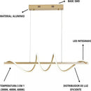 Lustre Pendente Led 45w 3 Em 1 Moderno Quarto Sala Dourado  Iluminação  Casa Farfelle
