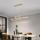 Lustre Pendente Led 45w 3 Em 1 Moderno Quarto Sala Dourado  Iluminação  Casa Farfelle