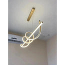 Lustre Pendente Led 45w 3 Em 1 Moderno Quarto Sala Dourado  Iluminação  Casa Farfelle