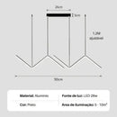 Lustre Pendente Moderno - Minimalista Premium  Iluminação  Casa Farfelle