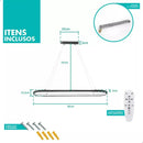 Lustre Pendente Moderno Vallbona com Controle Remoto  Iluminação  Casa Farfelle