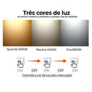 Lustre Pendente de Led 40w Dourado 75cm 3 Cores De Luz  Iluminação  Casa Farfelle