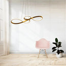 Lustre Pendente de Led 40w Dourado 75cm 3 Cores De Luz  Iluminação  Casa Farfelle
