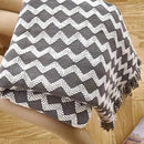 Manta de Malha Acrílica com Borlas Cinza Onda Casa Farfelle  205  Casa Farfelle