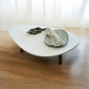 Mesa de Centro Retrô Orgânica 90x52cm Acabamento Premium Madeira Casa Farfelle    Casa Farfelle