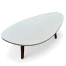 Mesa de Centro Retrô Orgânica 90x52cm Acabamento Premium Madeira Casa Farfelle    Casa Farfelle