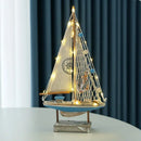 Ornamento Decorativo Barco à Vela com LED em Madeira Casa Farfelle  212  Casa Farfelle