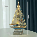 Ornamento Decorativo Barco à Vela com LED em Madeira Casa Farfelle  212  Casa Farfelle