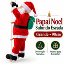 Papai Noel Subindo Escada Decorativo 90cm  Natal  Casa Farfelle