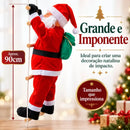 Papai Noel Subindo Escada Decorativo 90cm  Natal  Casa Farfelle