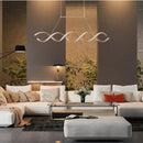 Pendente Led Lustre Preto/Dourado Para Sala de Jantar Decoração Casa Farfelle  138 (Iluminação)  Casa Farfelle