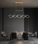 Pendente Led Lustre Preto/Dourado Para Sala de Jantar Decoração Casa Farfelle  138 (Iluminação)  Casa Farfelle