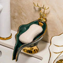 Porta Sabonete para Banheiro Estilo Nórdico Em Cerâmica com Drenagem Automática Casa Farfelle  106  Casa Farfelle