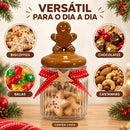 Pote de Vidro Natalino 300ml Porta Doces e Biscoitos  Natal  Casa Farfelle
