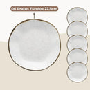 Pratos Oxford Jogo 6 Fundos Porcelana Coleção Ryo Casa Farfelle  488 (Produto Shopee)  Casa Farfelle