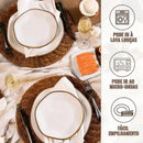 Pratos Oxford Jogo 6 Fundos Porcelana Coleção Ryo  520  Casa Farfelle