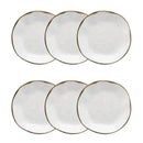 Pratos Oxford Jogo 6 Fundos Porcelana Coleção Ryo  520  Casa Farfelle