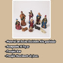 Presépio de Natal Completo 10 Peças 8cm Colorido