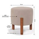 Puff Apollo de Luxo em Linho com Pés de Madeira - Kit ou Unitário Casa Farfelle  485 (Produto Shopee)  Casa Farfelle