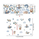 Adesivo de Parede Infantil Balão de Ar Quente com Animais