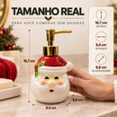 Saboneteira Papai Noel de Cerâmica 350ml  Natal  Casa Farfelle