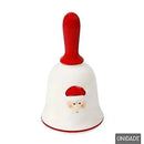 Sino de Mão Natalino Papai Noel Branco 13x7cm  Natal  Casa Farfelle