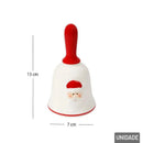 Sino de Mão Natalino Papai Noel Branco 13x7cm  Natal  Casa Farfelle
