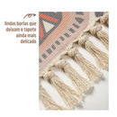 Tapete de Algodão Retangular Sala Quarto Nórdico Boêmio Casa Farfelle  322  Casa Farfelle