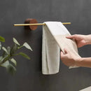 Toalheiro Cabide de Madeira e Aço Inoxidável sem Perfuração Casa Farfelle  224  Casa Farfelle