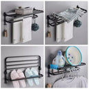 Toalheiro Duplo em Alumínio com Ganchos | DuoClean Casa Farfelle  463  Casa Farfelle