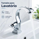 Torneira de Metal Brilhante para Banheiro com Saída de Água Fria  175  Casa Farfelle
