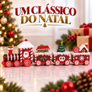 Trem de Natal Decorativo em Madeira com 3 Vagões  Natal  Casa Farfelle
