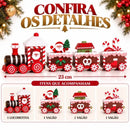 Trem de Natal Decorativo em Madeira com 3 Vagões  Natal  Casa Farfelle